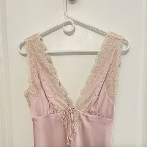 Abercrombie & Fitch Pink Contrast Lace Slip Dress